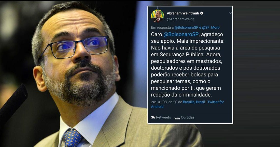 Ministro da Educação comete erro de português em rede social e depois apaga mensagem