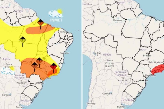 Alerta vermelho: Inmet indica chuvas extremas e “grande perigo” no Sudeste